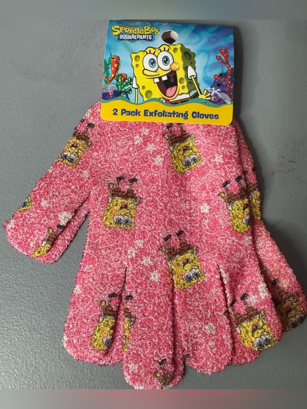SpongeBob SquarePants Pink Character Exfoliating Gloves - 2 Pack